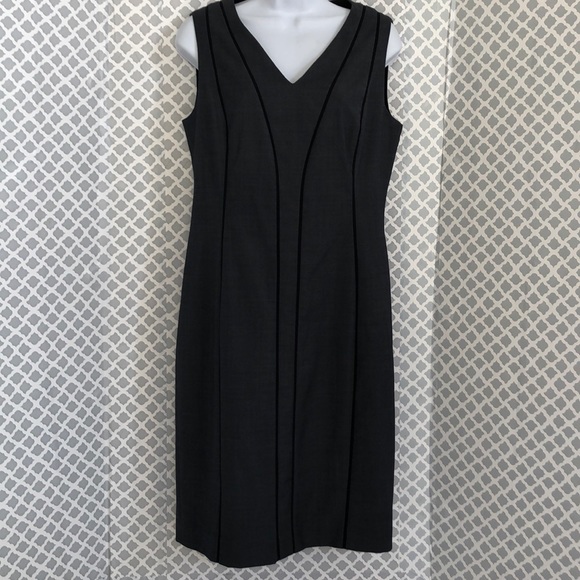 Elie Tahari Gray black piping dress - Picture 2 of 7